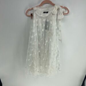 Zeagoo Women's White Spring Polka Dotted Mini Dress NWT Small